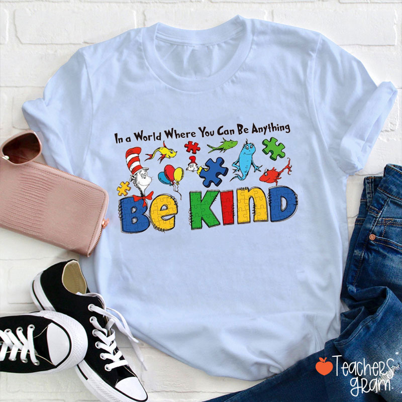 Be Kind Autism Awareness Teacher T-Shirt