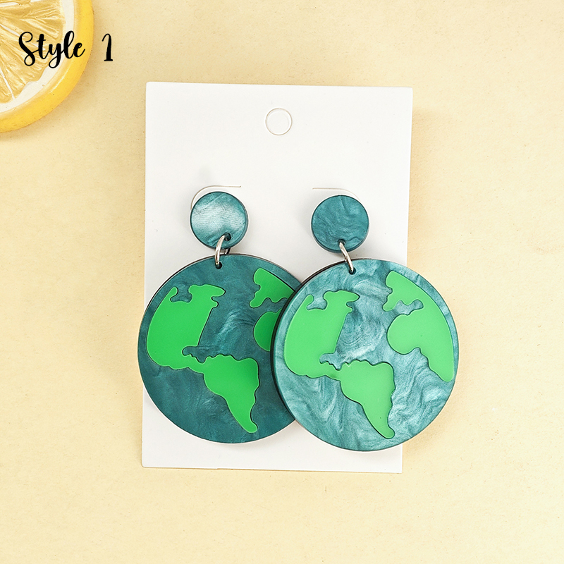Beautiful Earth Day Teacher Acrylic Earrings