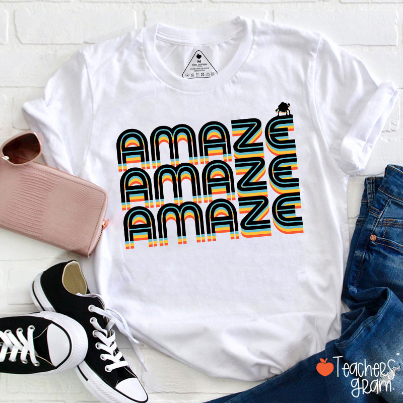 Amaze Rocky Rainbow Teacher T-Shirt