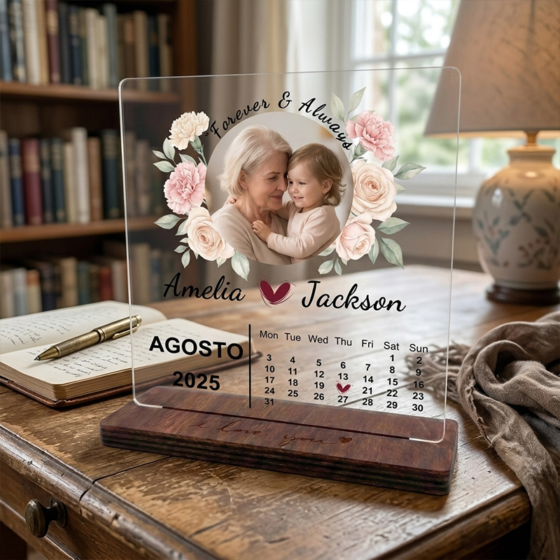 Personalized Photo Calendar Laser Acrylic Ornament