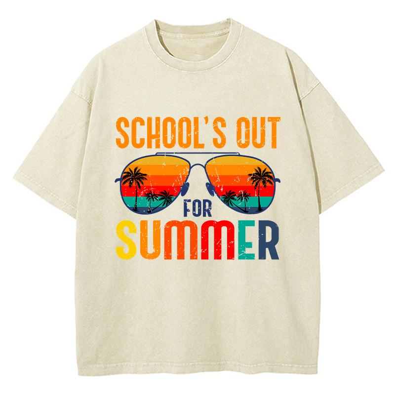 School's Out For Summer Teacher Washed T-Shirt