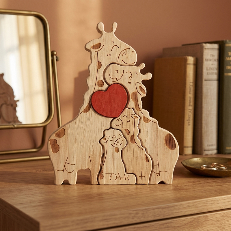 Giraffe Family Puzzle Ornament