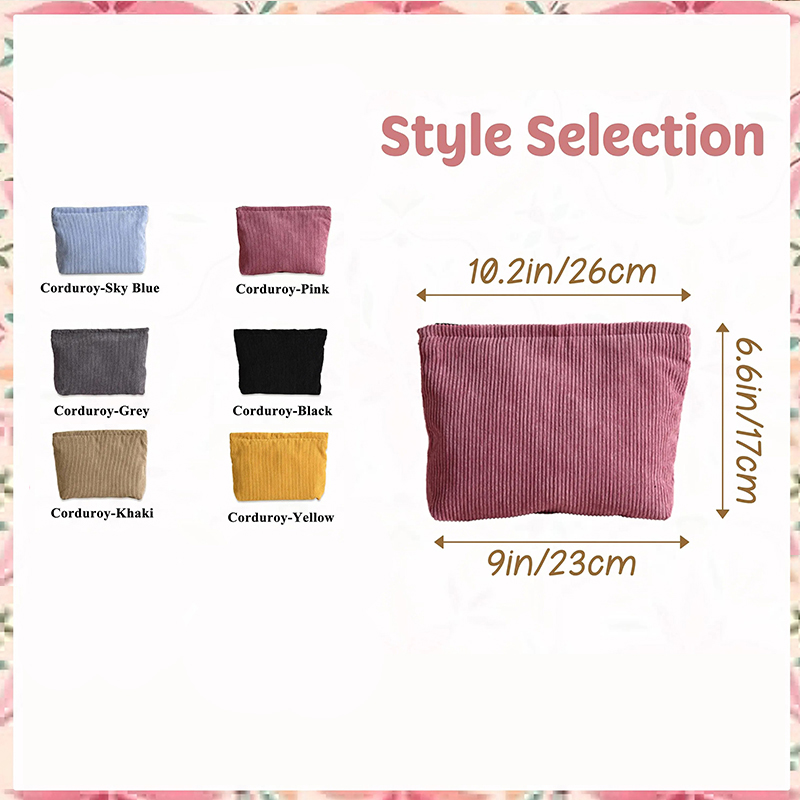 Personalized Name Embroidered Corduroy Preppy Teacher Makeup Bag