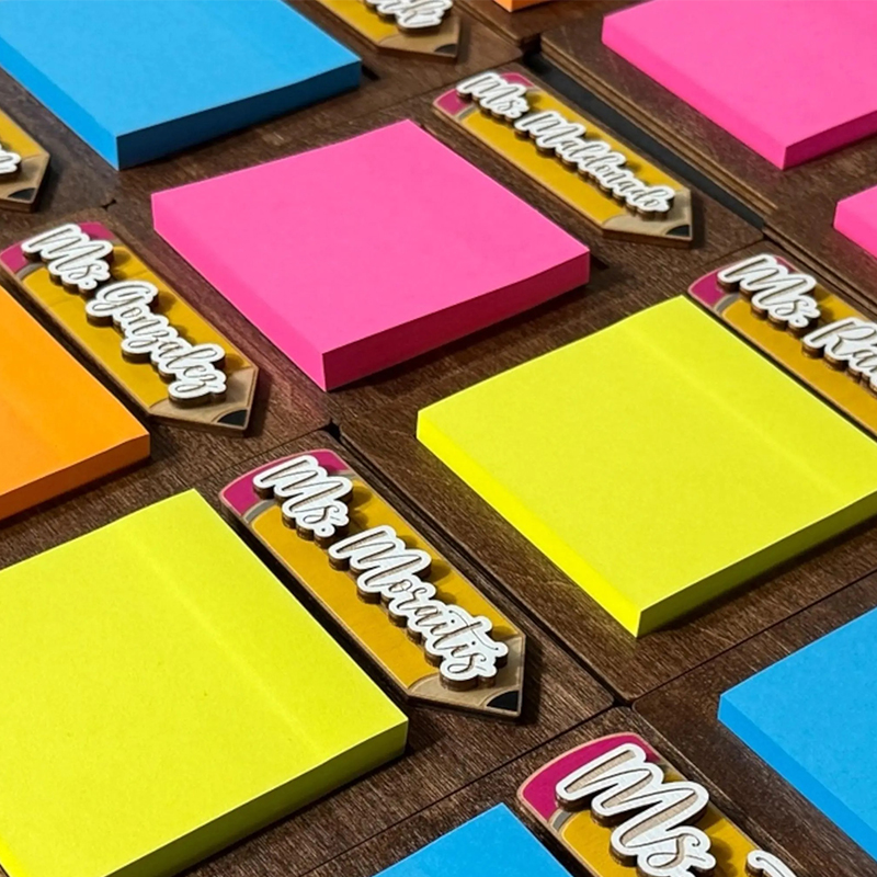Personalized Teacher Sticky Note Pad Holder