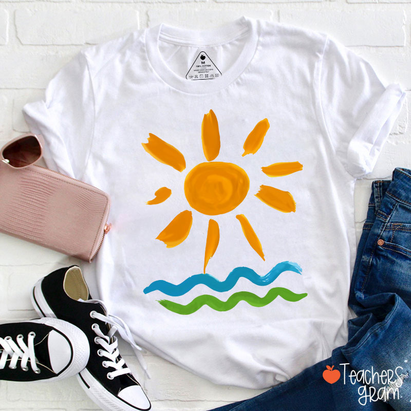 Hello Sunshine Summer Beach Teacher T-Shirt