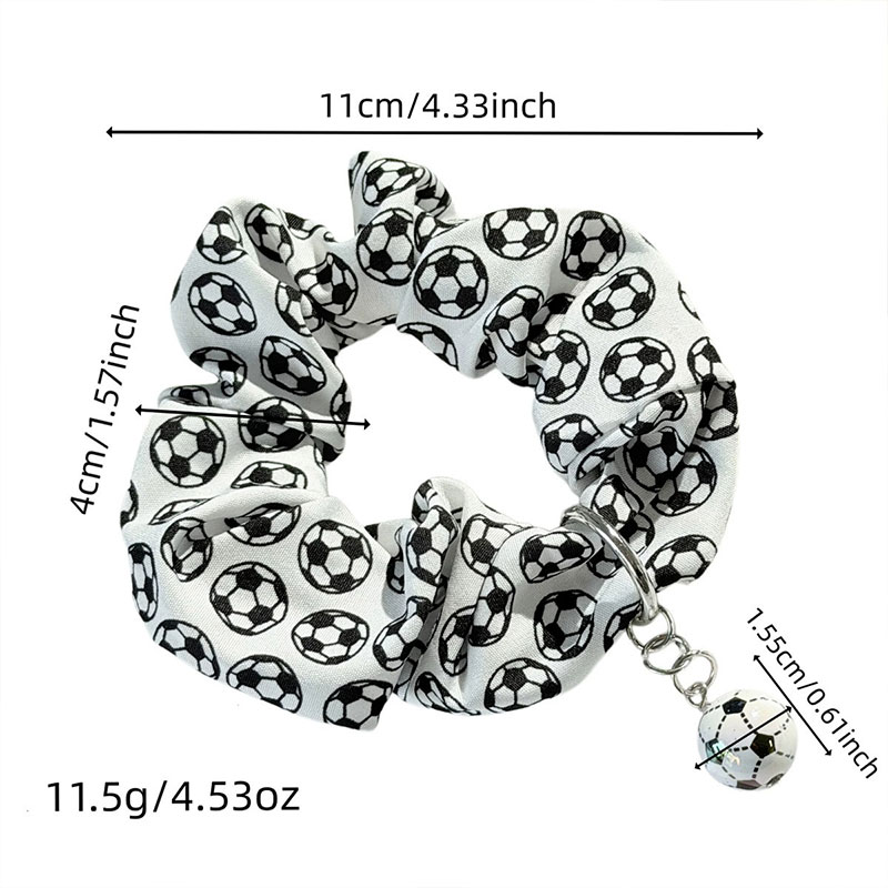 With Soccer Charm Football Pattern Teacher Scrunchie