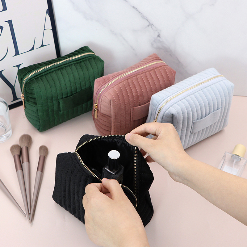 Personalized Velvet Bridesmaid Makeup Bag