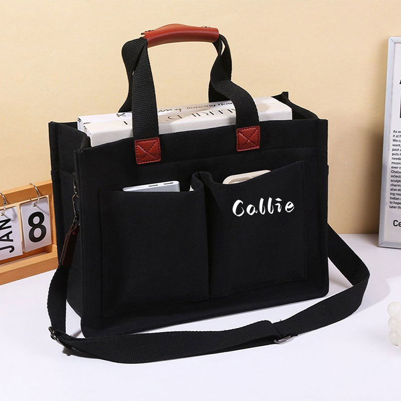 Personalized Name Teacher Multi-Pocket Canvas Bag