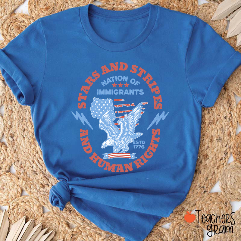 Stars Stripes And Human Rights Teacher T-Shirt