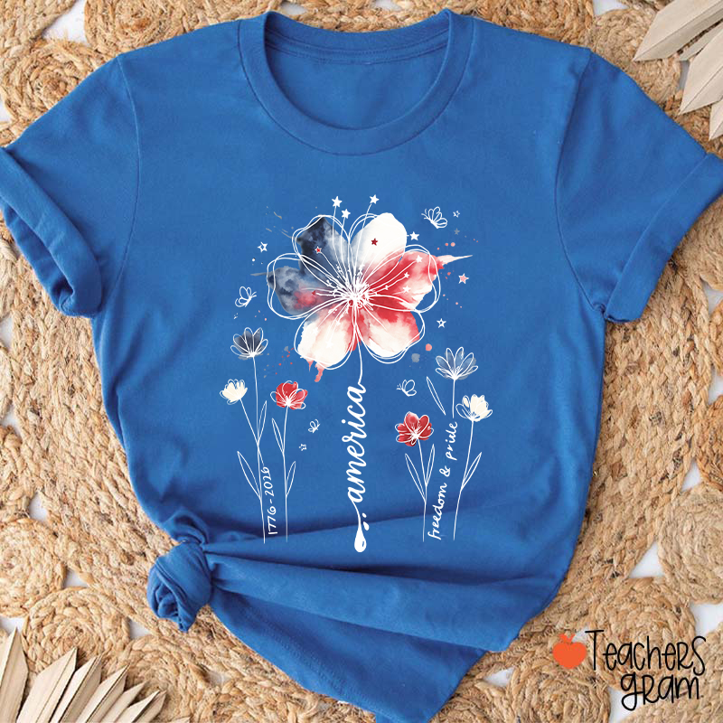 1776-2026 America Freedom And Pride Teacher T-Shirt