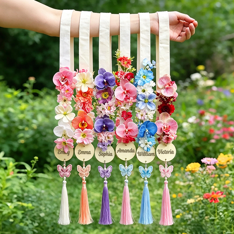 Personalized Name Flowers Teacher Graduation Stole