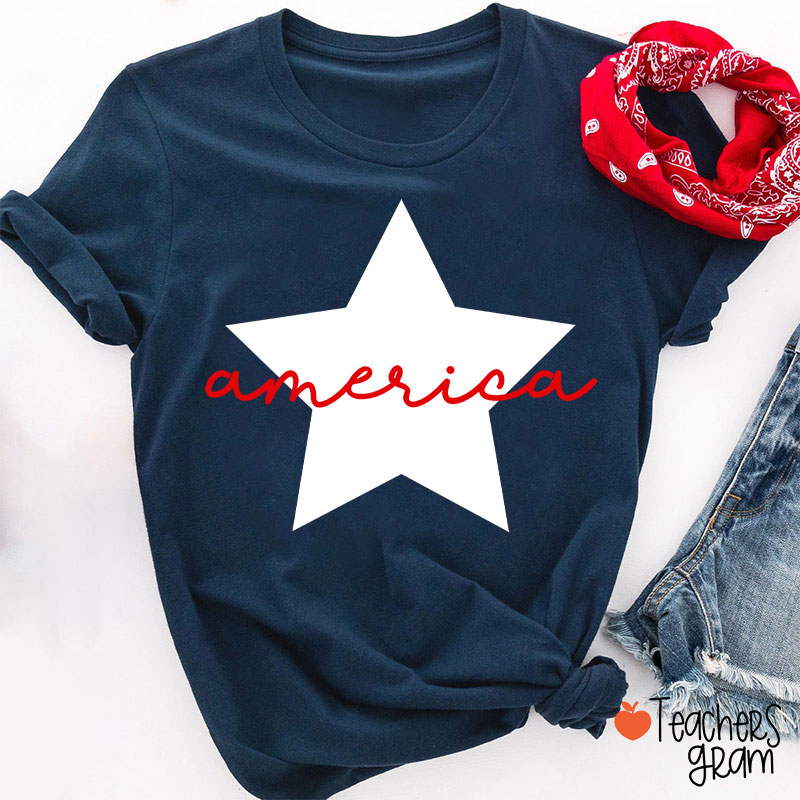 America Patriotic 4th Of July Teacher T-Shirt