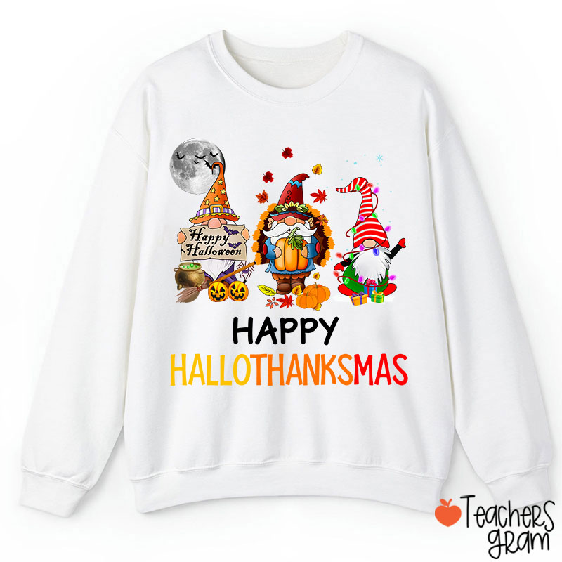 Happy Hallothanksmas Teacher Sweatshirt