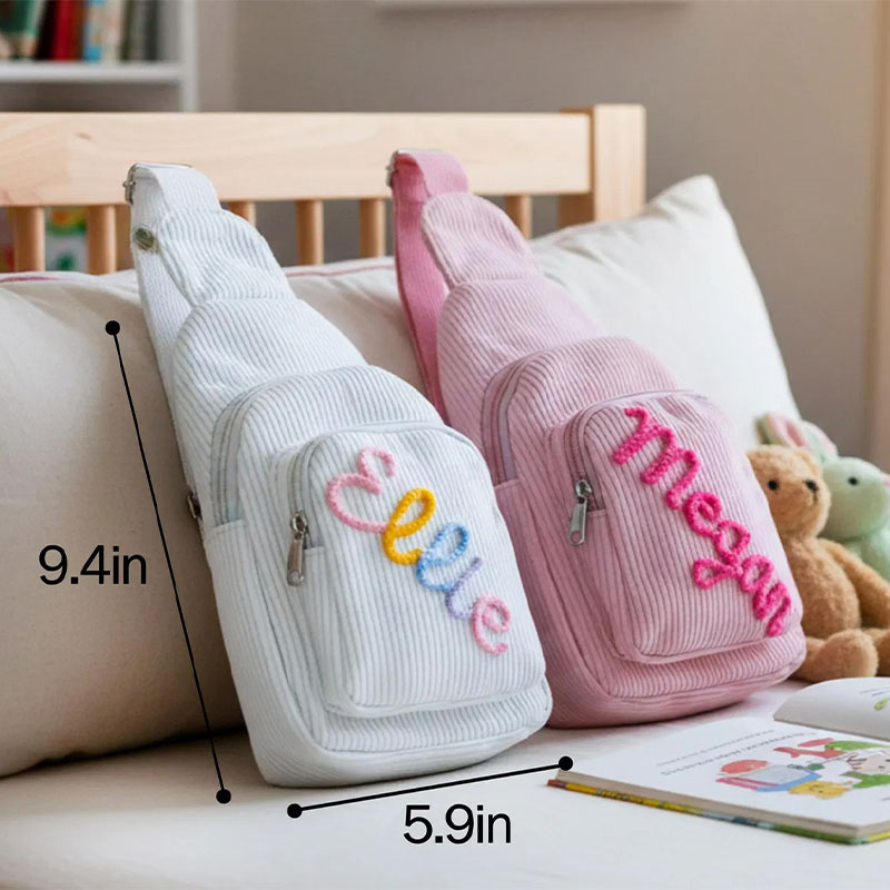 Personalized Name Corduroy Sling Bag