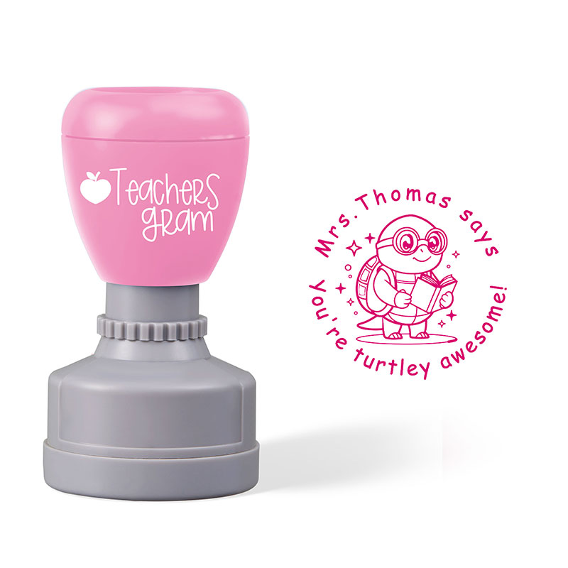 Personalized You're Turtley Awesome Teacher Stamp