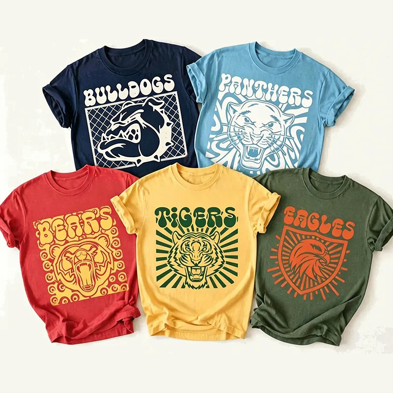 Personalized School Spirit Mascot Vintage Distressed Teacher T-Shirt