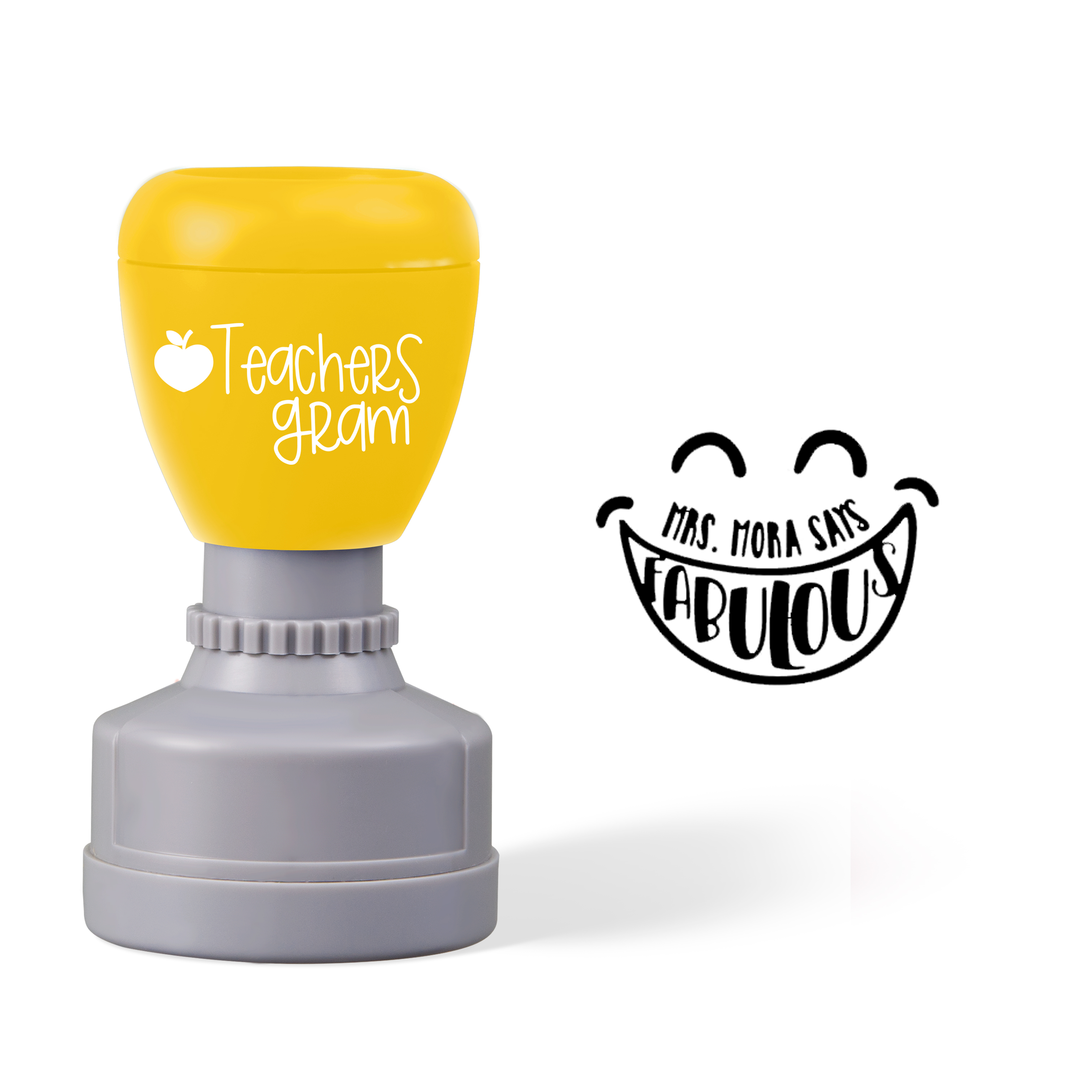 Personalized Name Says Fabulous Teacher Stamp