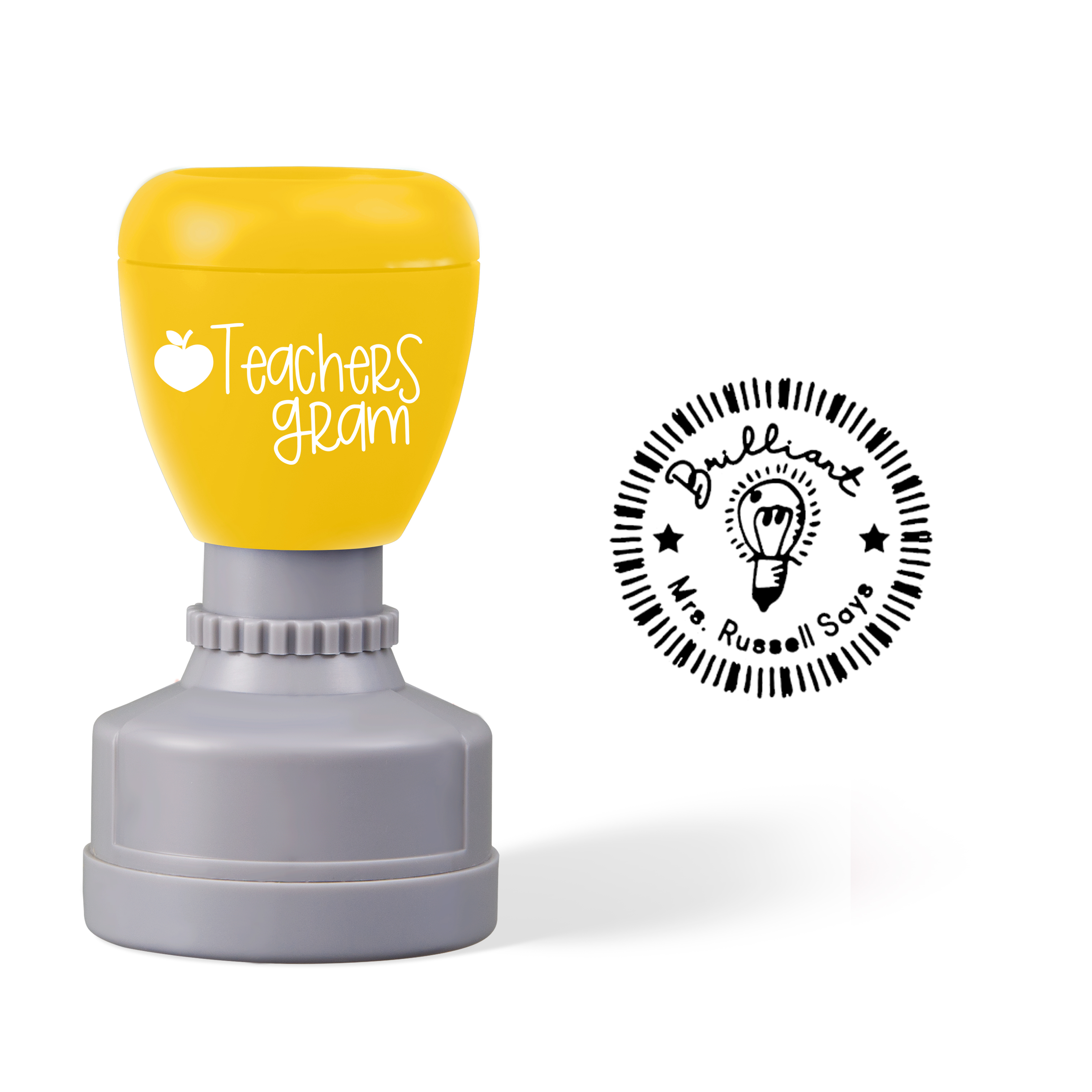 Personalized Name Brilliant Teacher Stamp