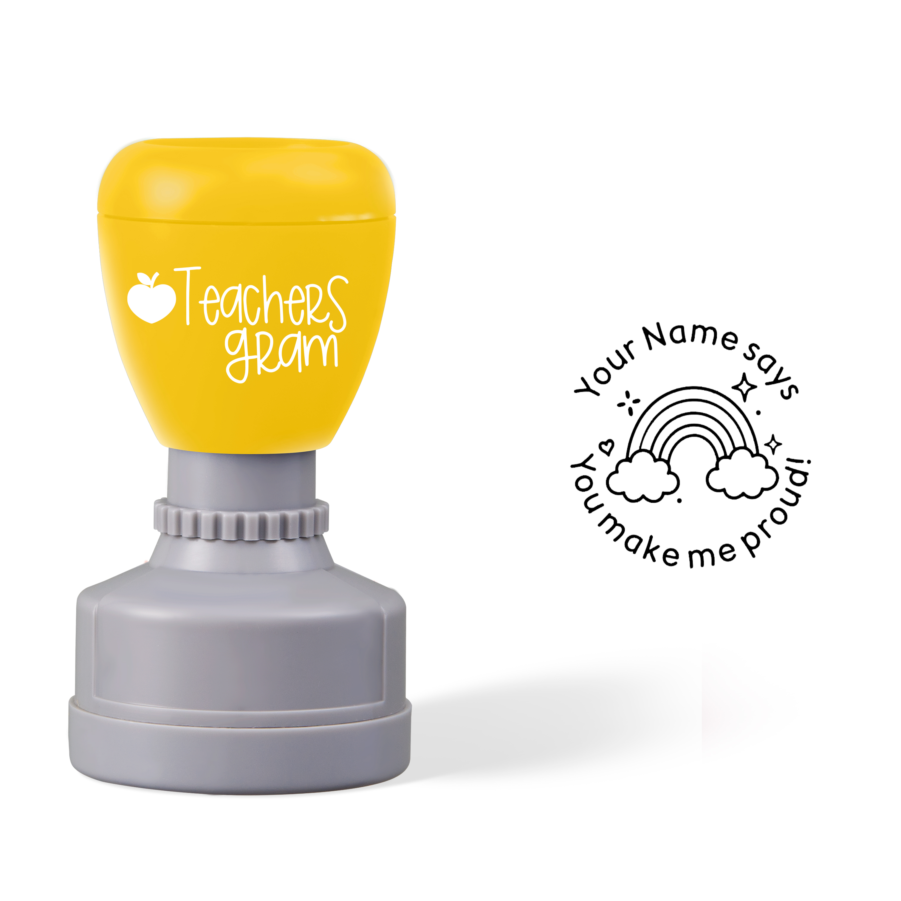 Personalized Name Says You Make Me Proud Teacher Stamp