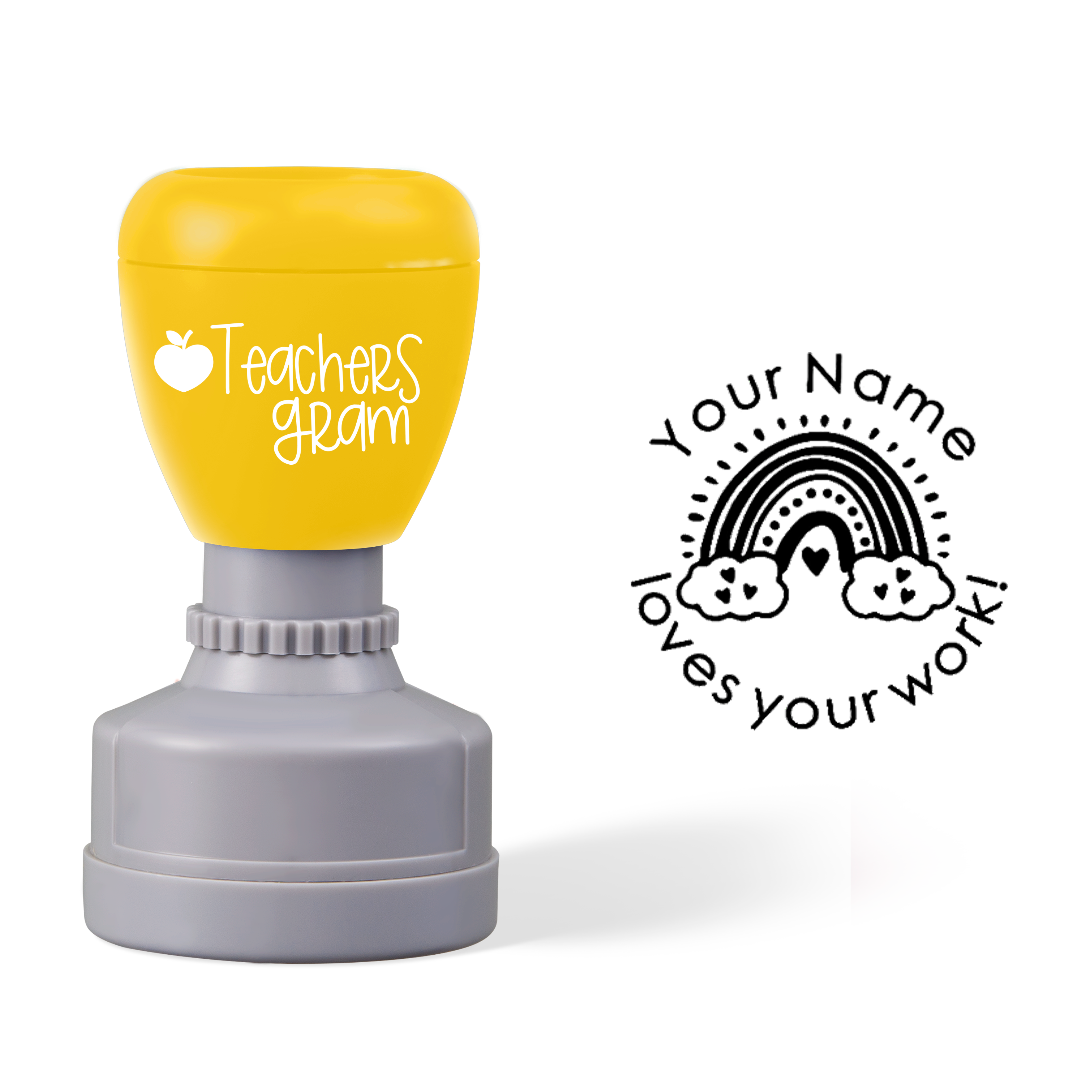 Personalized Name Love Your Work Teacher Stamp