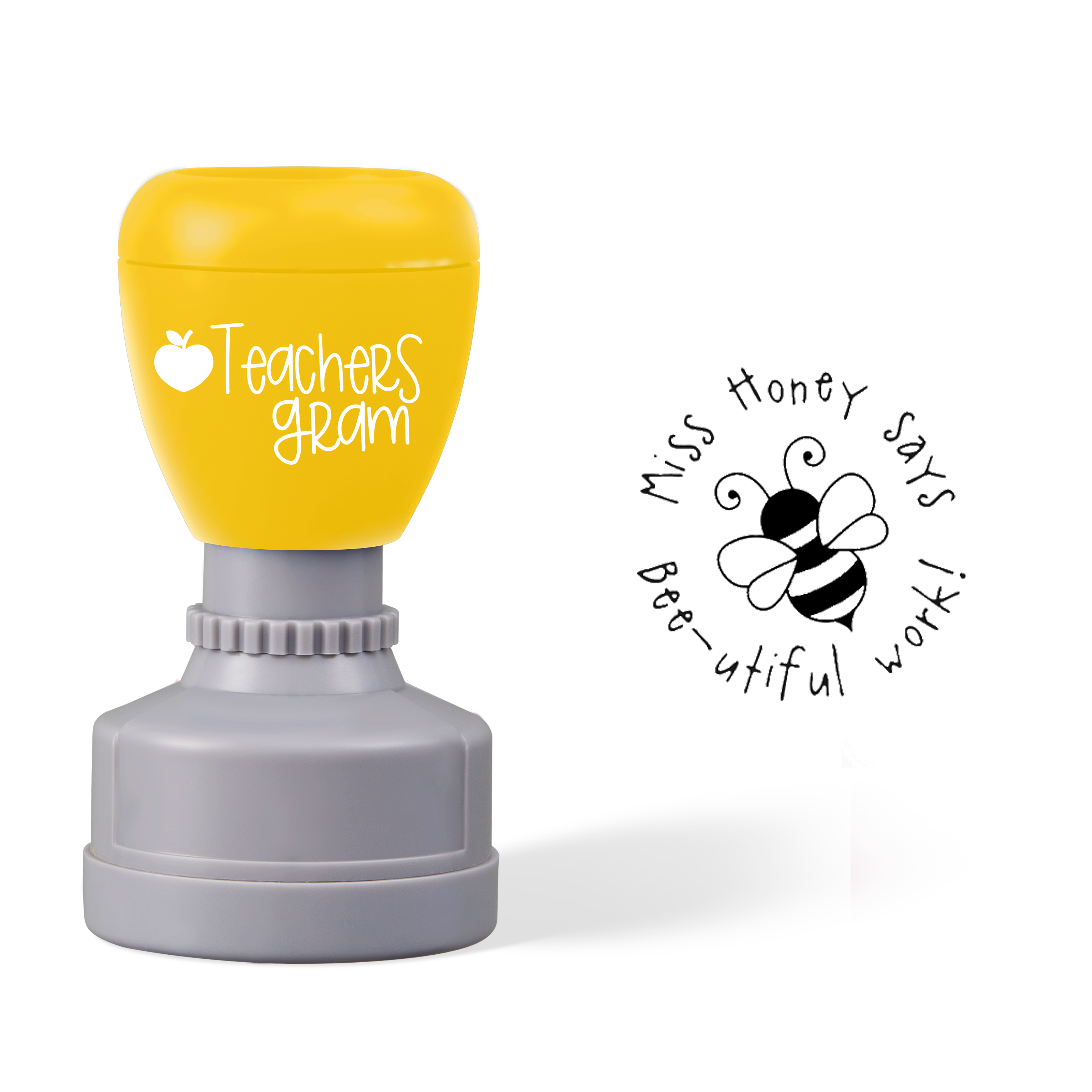 Personalized Says Bee-Autiful Work Teacher Stamp