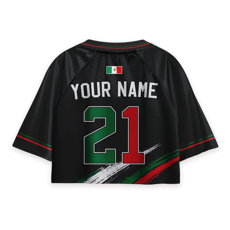 Personalized Name And Number Mexico Soccer Teacher Crop Jersey