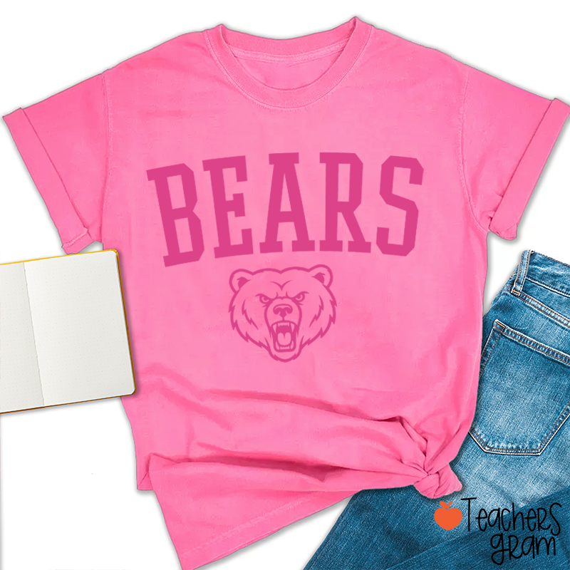 Personalized Mascot Outline Graphic Varsity Letter Teacher T-Shirt