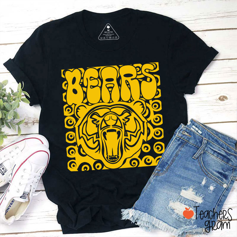 Personalized School Spirit Mascot Vintage Distressed Teacher T-Shirt