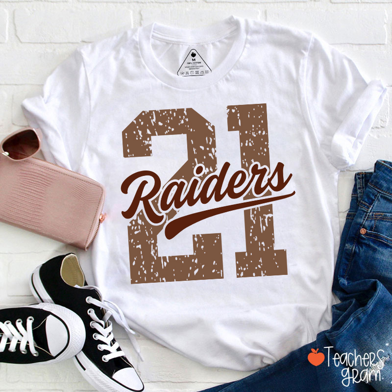 Personalized Vintage Distressed Number Team Name Mascot Teacher T-Shirt-Teachersgram