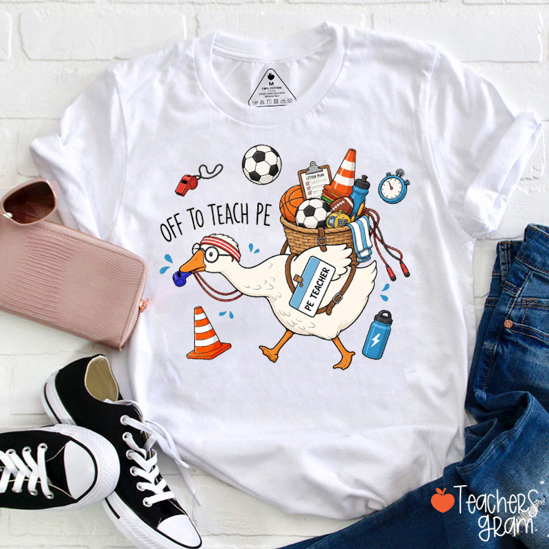 PE Sports Equipment Goose Graphic Teacher T-Shirt