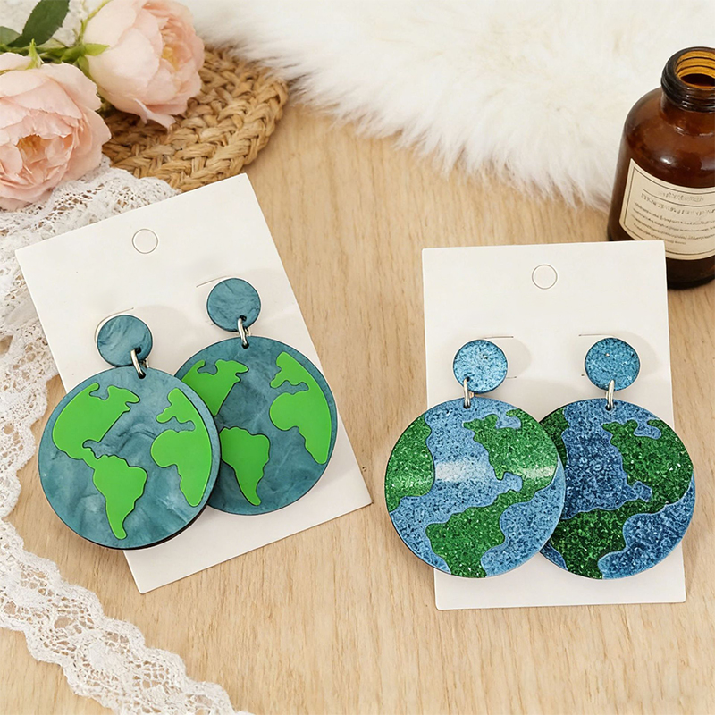 Beautiful Earth Day Teacher Acrylic Earrings