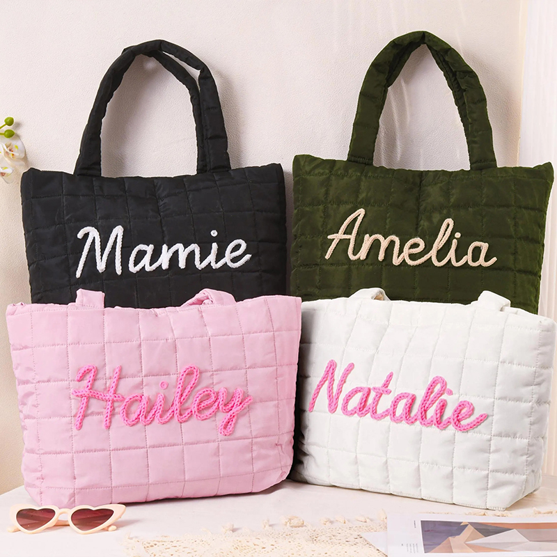 Personalized Embroidered Name Nylon Tote Bag