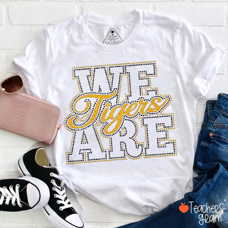Personalized Mascot Rhinestone We Are Team Teacher T-Shirt