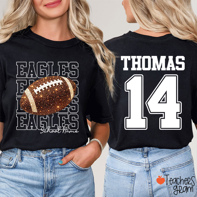 Personalized Team Name Number Sport Teacher Two Sided T-Shirt