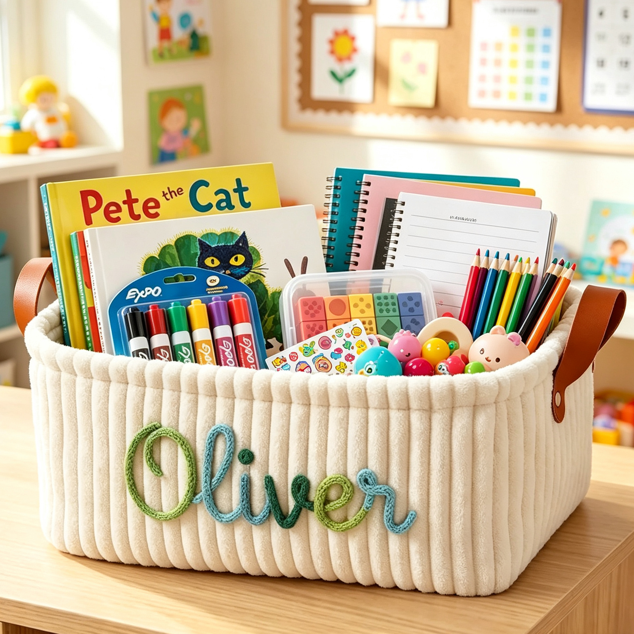 Personalized Corduroy Storage Basket