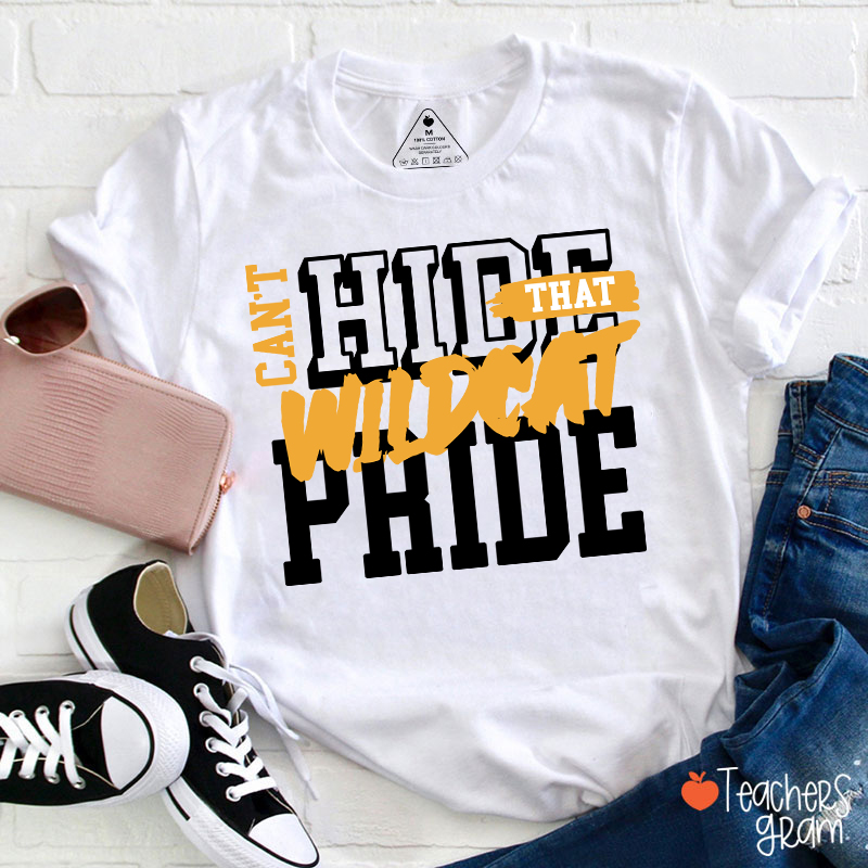 Personalized Can't Hide That Warrior Pride Bold Color Block Text Graphic Teacher T‑Shirt