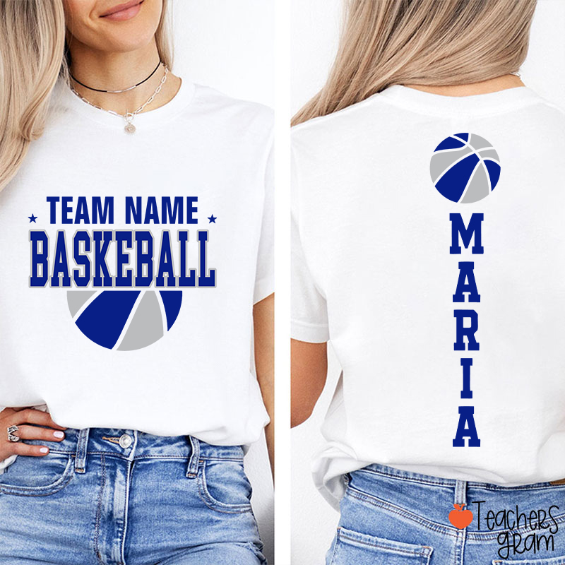 Personalized Mascot Sport Team Teacher Two Sided T‑Shirt