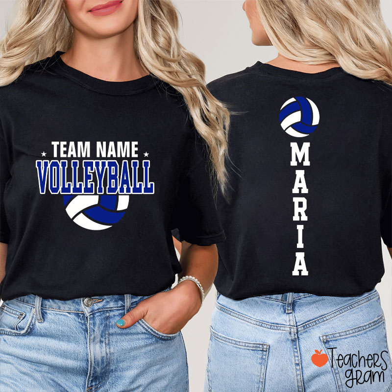 Personalized Mascot Sport Team Teacher Two Sided T‑Shirt