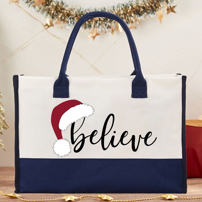 Believe Christmas Teacher Cotton Tote Bag