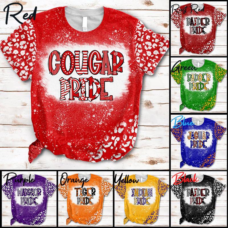 Personalized Colorful Leopard Team Teacher Printed T-Shirt