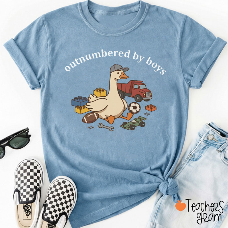 Outnumbered By Boys Teacher T-Shirt