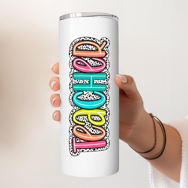 Personalized Name Flower Teacher Tumbler