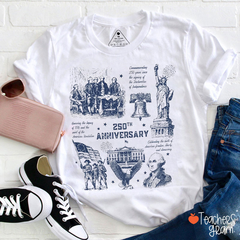 250Th Anniversary Patriotic Military Teacher T-Shirt