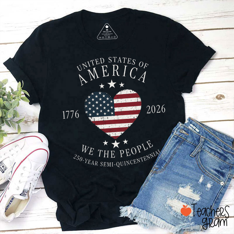 United States Of America We The People Teacher T-Shirt