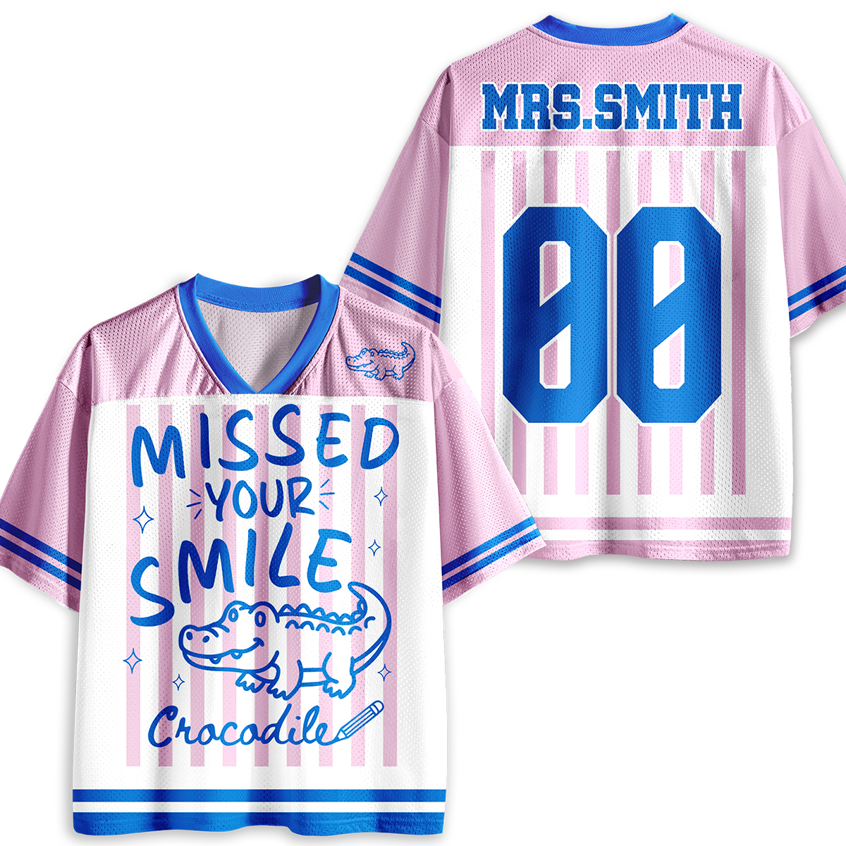 Personalized Animal Pun Striped Teacher Baseball Jersey