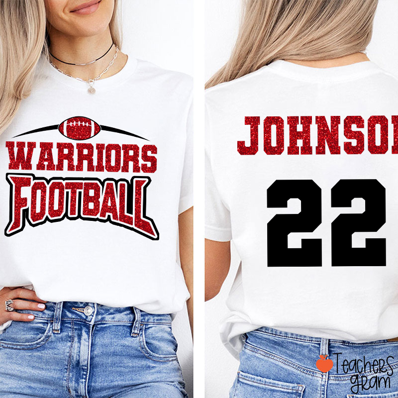 Personalized Mascot Sport And Your Name Bright Teacher Two Sided T-Shirt