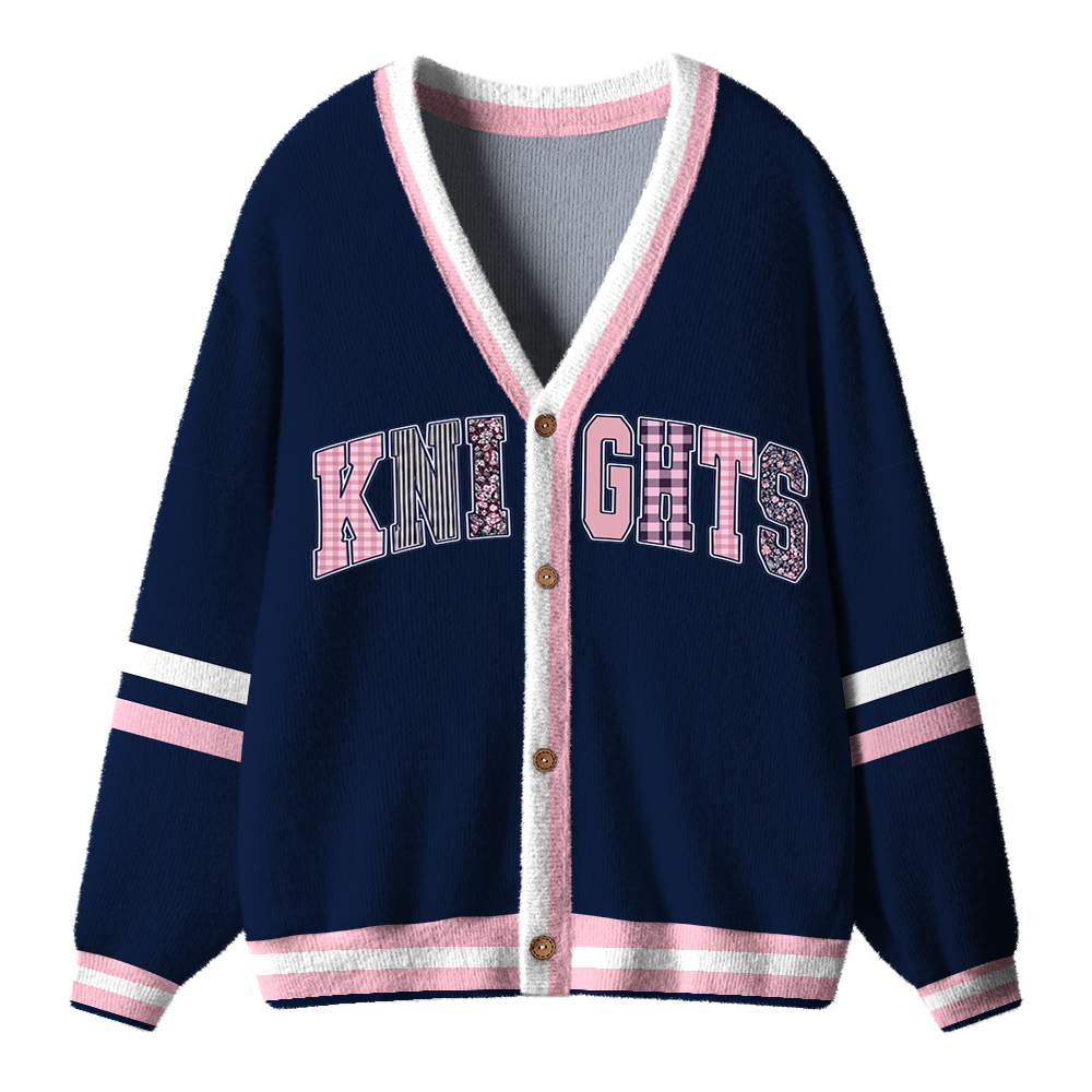 Personalized School Name Number Mascot Teacher Ugly Cardigan Sweater