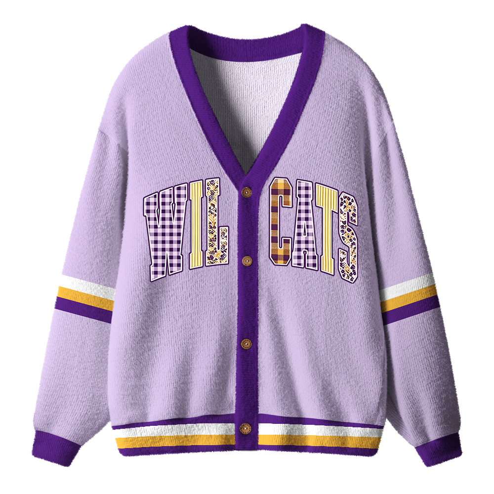 Personalized School Name Number Mascot Teacher Ugly Cardigan Sweater