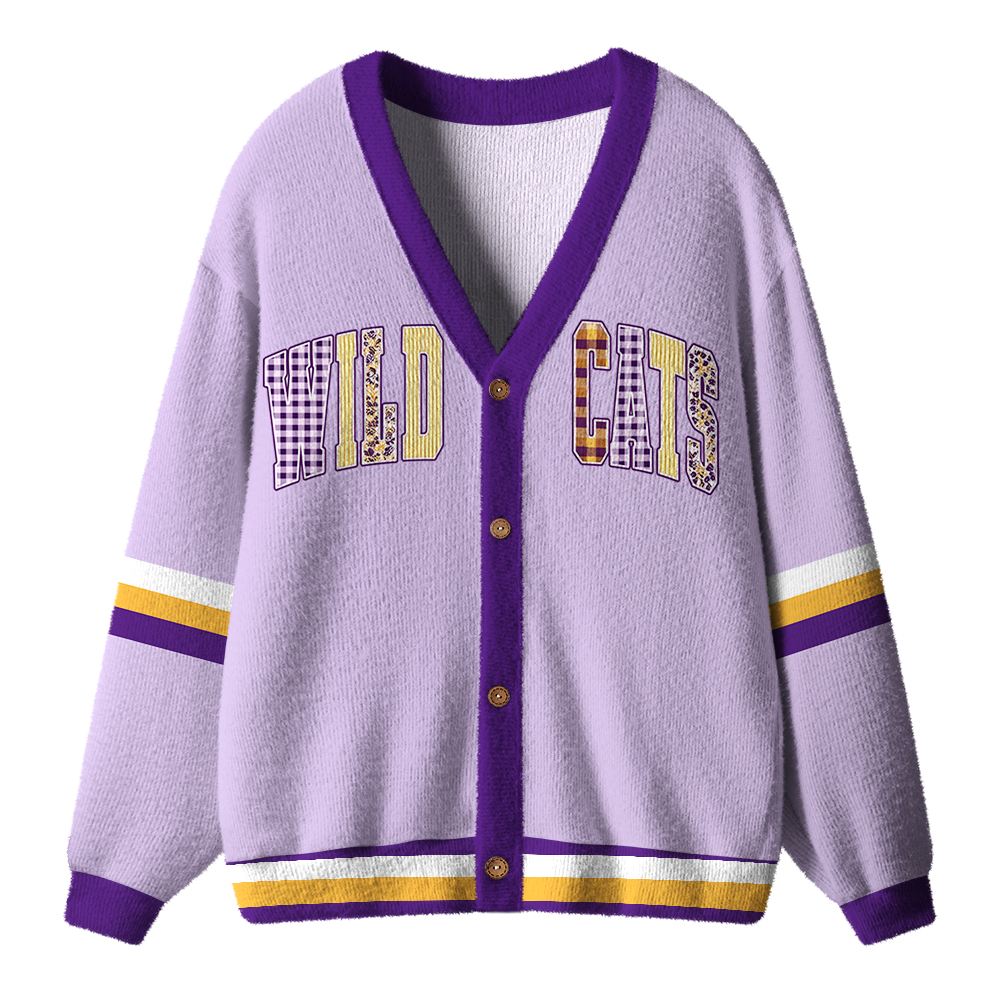 Personalized School Name Number Mascot Teacher Ugly Cardigan Sweater