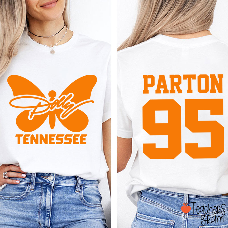 Dolly Tennessee Butterfly Parton 95 Teacher Two Sided  T-Shirt
